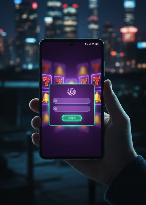 Sicherer Login-Bildschirm von Mister Bet Casino mit Eingabefeldern für E-Mail und Passwort, um Zugang zum persönlichen Spielerkonto zu erhalten und alle Sicherheitsfunktionen zu nutzen.
